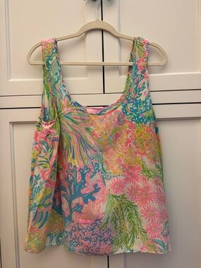 Lilly Pulitzer Multicolor Floral Print Top - Pink, Blue, Green